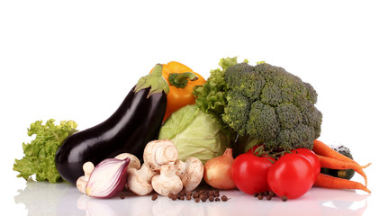 A set of fresh vegetables isolated on white