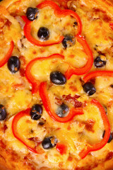 tasty pizza with olives