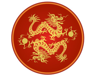 Chinese  zodiac dragon. Symbol of the 2012 year