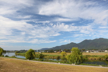 Fototapeta na wymiar Niebo i góry i Kawahara i Akinokawa