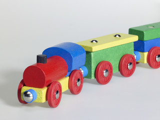 colorful wooden toy train