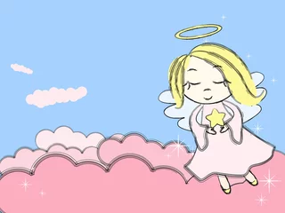 Fotobehang Hemel Fairy Angel in de lucht