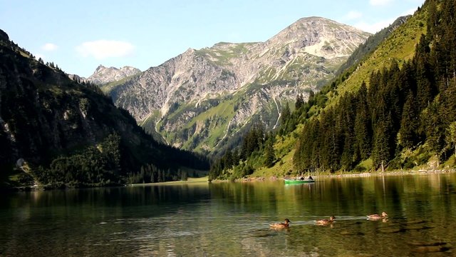 Mountain lake rowers