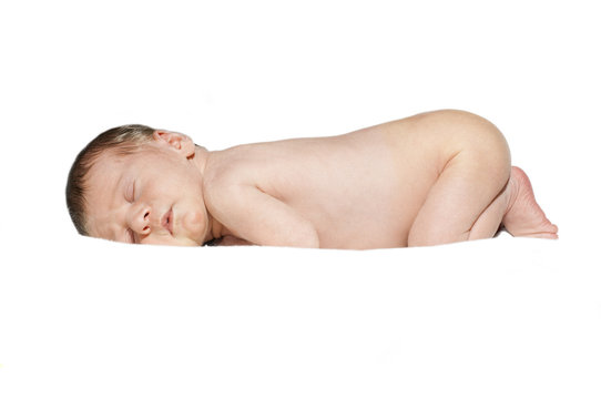Am Bauch liegendes Baby