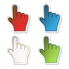 Obraz premium Vector stickers of hand - web pointers
