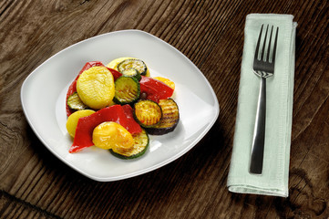 Grilled vegetables with olive oil