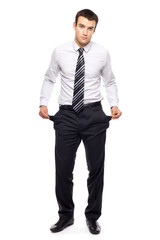 Businessman with empty pockets