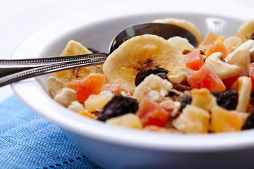 Fototapeten Muesli with dried fruits and nuts © B.G. Photography