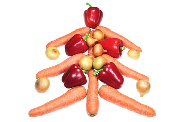 Vegetables on a white background