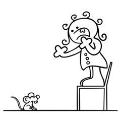 figur hat angst vor maus