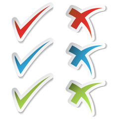 Vector check mark stickers