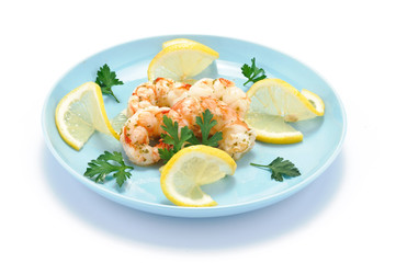 Gamberi con prezzemolo e limone