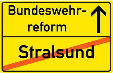 Schild Bundeswehrreform Stralsund