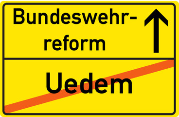 Schild Bundeswehrreform Uedem