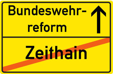 Schild Bundeswehrreform Zeithain