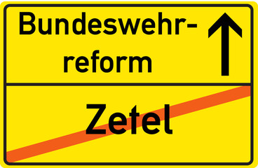Schild Bundeswehrreform Zetel
