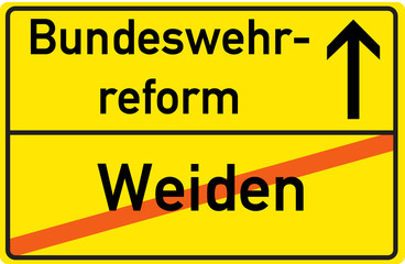 Schild Bundeswehrreform Weiden