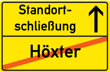 Schild Standortschließung Höxter