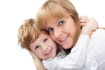 Happy family. Mother wih son.