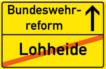 Schild Bundeswehrreform Lohheide