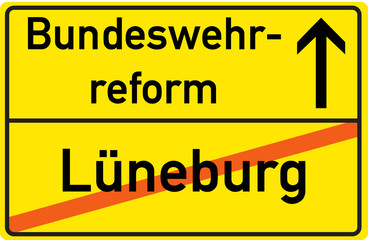 Schild Bundeswehrreform Lüneburg