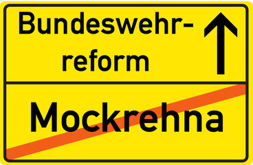 Schild Bundeswehrreform Mockrehna