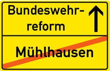 Schild Bundeswehrreform Mühlhausen