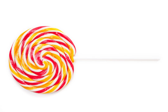 Big lollipop isolated on white.
