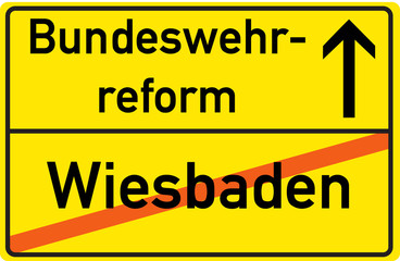 Schild Bundeswehrreform Wiesbaden