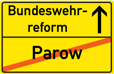 Schild Bundeswehrreform Parow