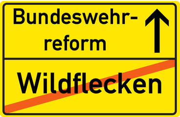 Schild Bundeswehrreform Wildflecken