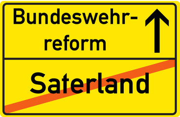 Schild Bundeswehrreform Saterland