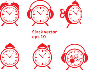 red clock vector