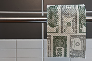 Dollars as Toilet paper
