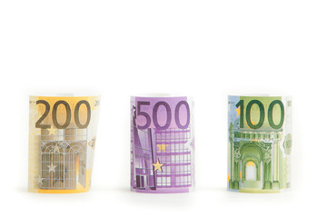 Obraz na płótnie Canvas euro money isolated on white