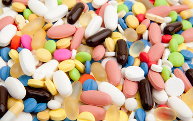 background made of colorful pills