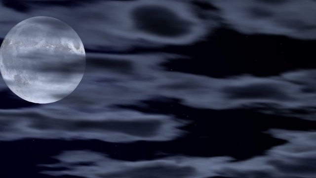 Vollmond hinter Wolken im Zeitraffer (25i)