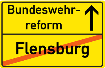 Schild Bundeswehrreform Flensburg
