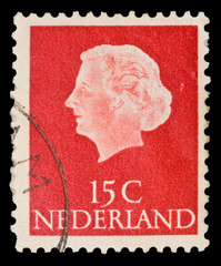 Netherlands shows image of Queen Juliana, series, 954