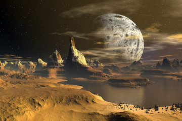 Yellow Moon - Alien Planet -04
