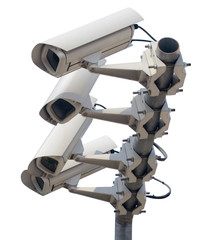 Security Cameras.Clipping path included.