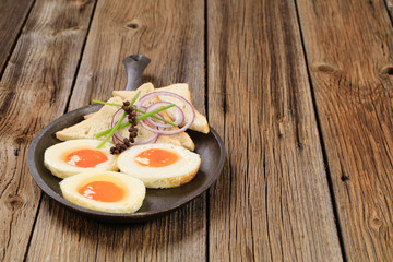 Fried eggs and bread