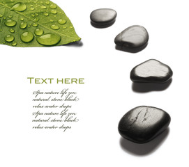 spa stones with water drops