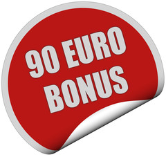 Sticker rot rund curl unten 90 EURO BONUS