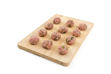 Meatballs on wood