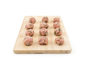 Meatballs on wood
