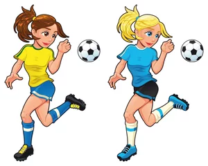 Foto auf Alu-Dibond Soccer female players. Vector cartoon and isolated characters. © ddraw