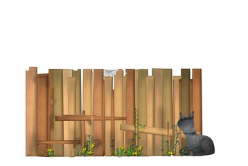 Gartenzaun Idylle mit Katze
