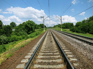Fototapeta na wymiar Railroad. Letni krajobraz