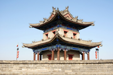 Fototapeta premium Ancient city wall of Xian, China